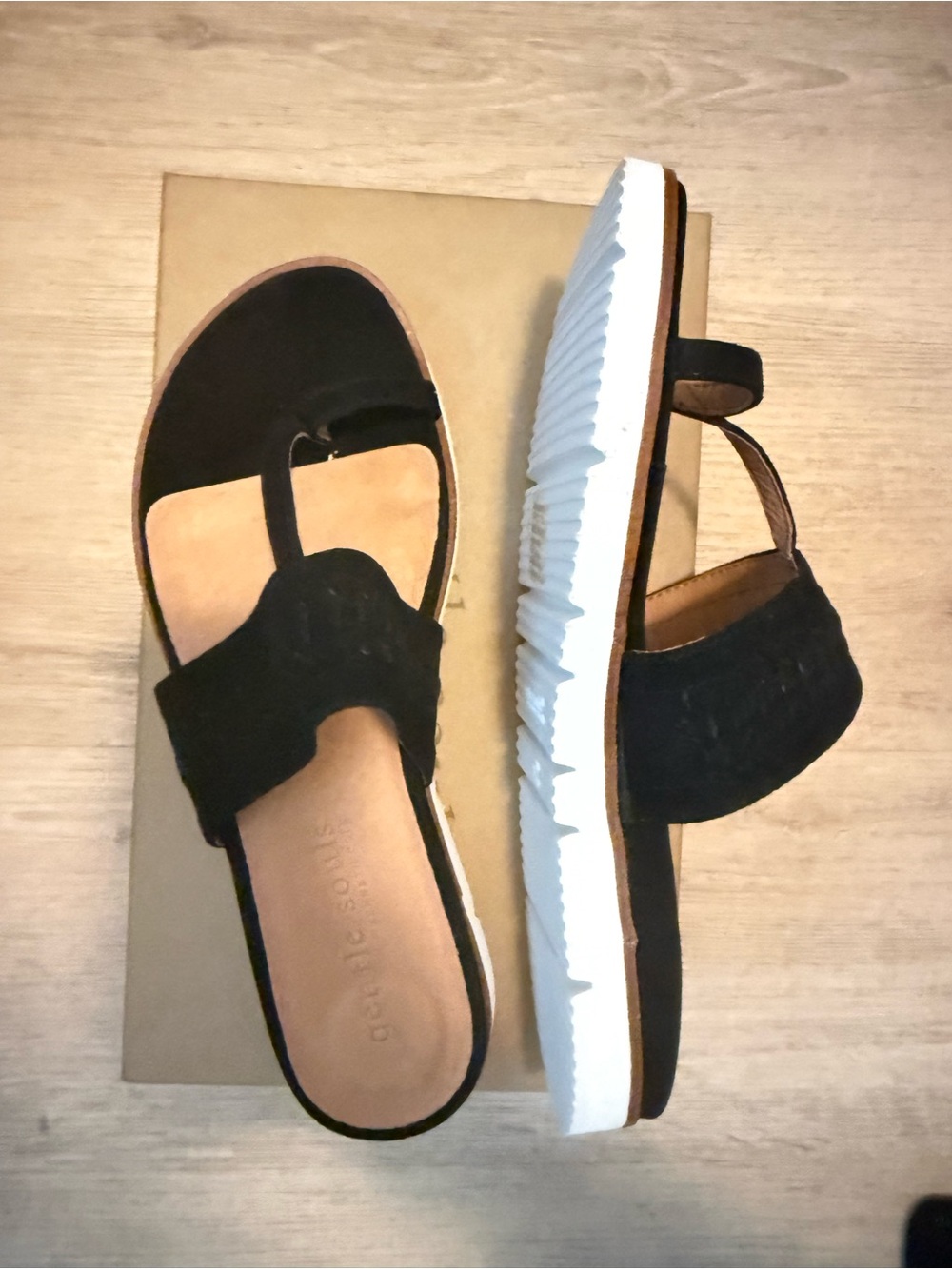 Gentle Soul’s by Kenneth Cole Black Slide Sandals